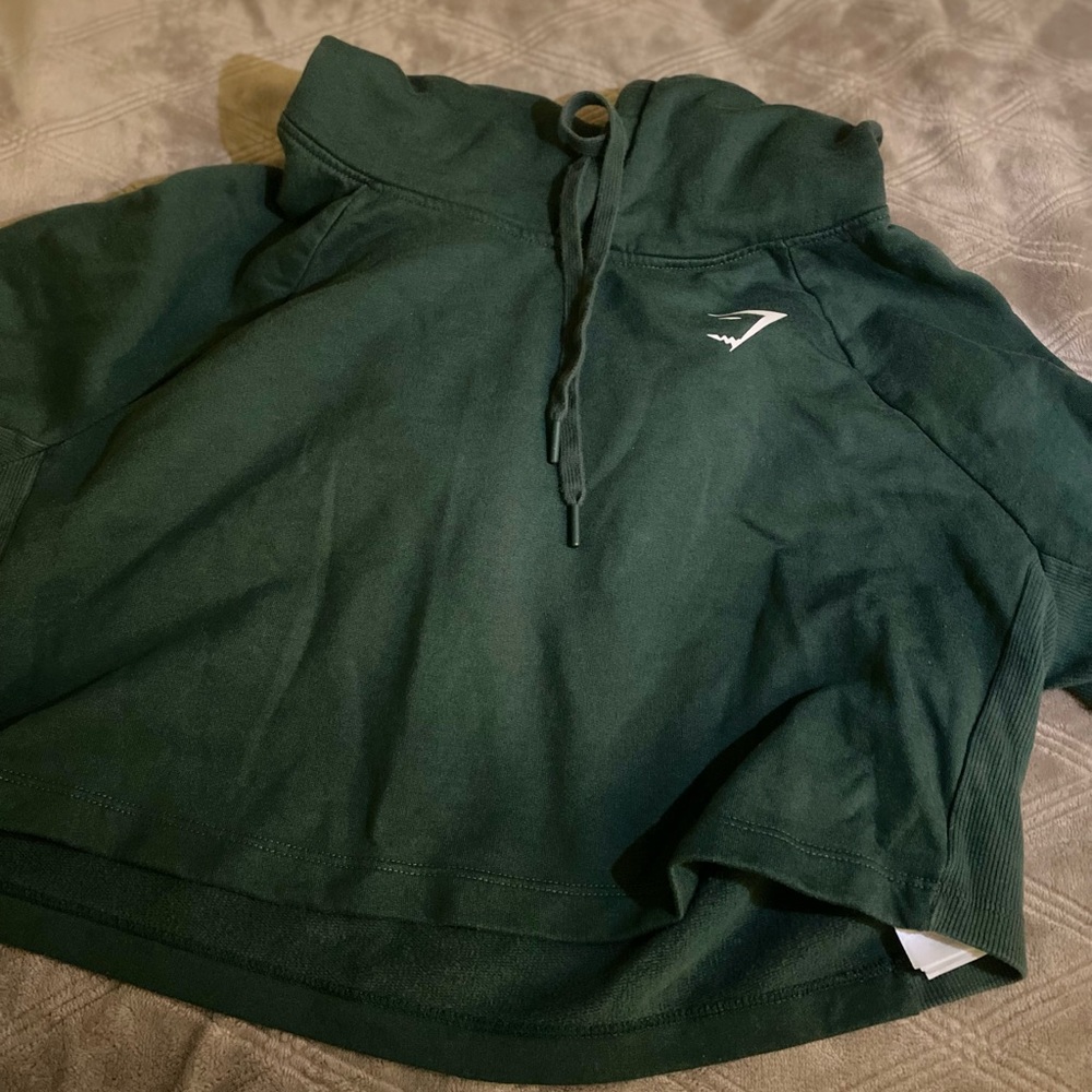 Gymshark forest green cropped hoodie size small